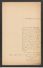 k.k. naturhistorisches Hofmuseum, Intendanzakten 1885-1896 (Hauer), Aktenzahl Z.480.b/1889, Seite 1